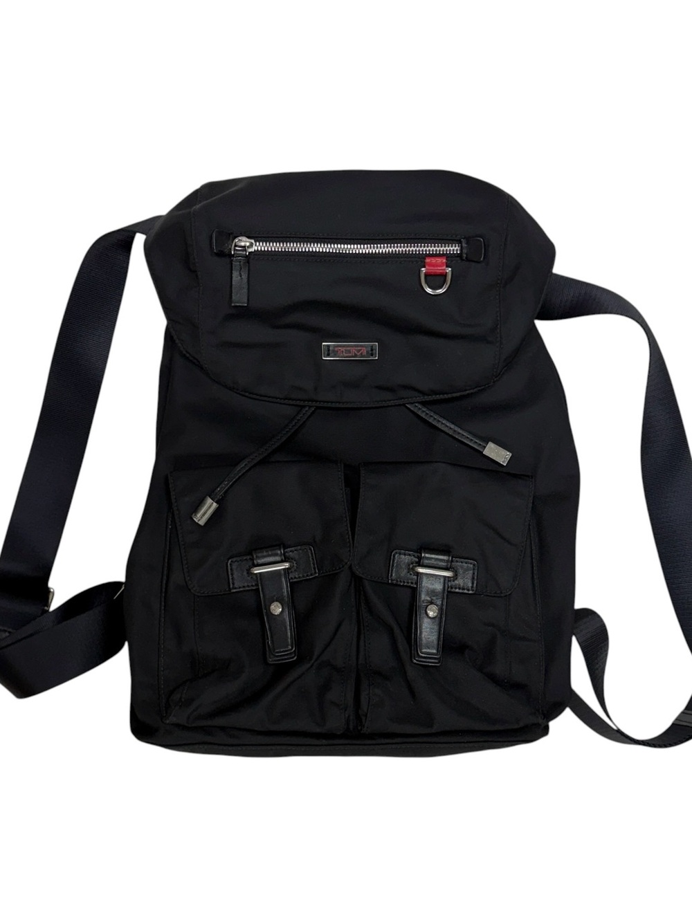 Tumi Backpack Black Nylon Drawstring Work Laptop Commute Travel Bag Voyageur
